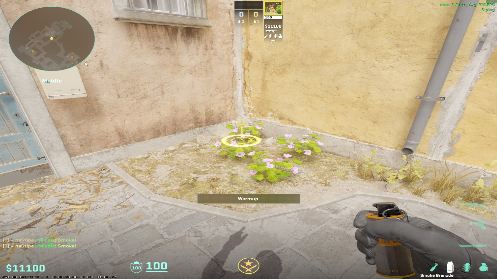 Inferno smoke lineup Close Long Smoke — throw 1, where to stand