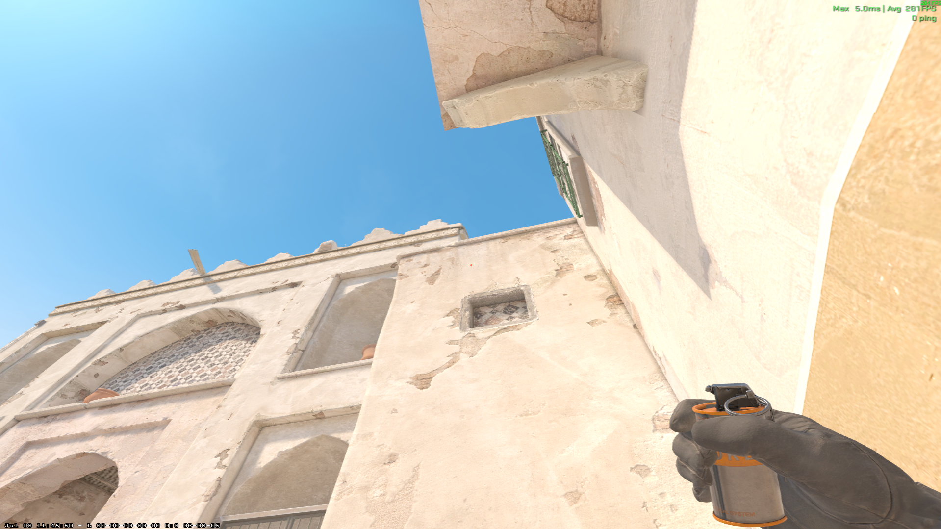 Dust II smoke lineup B Plat Smoke — throw 3, where to aim