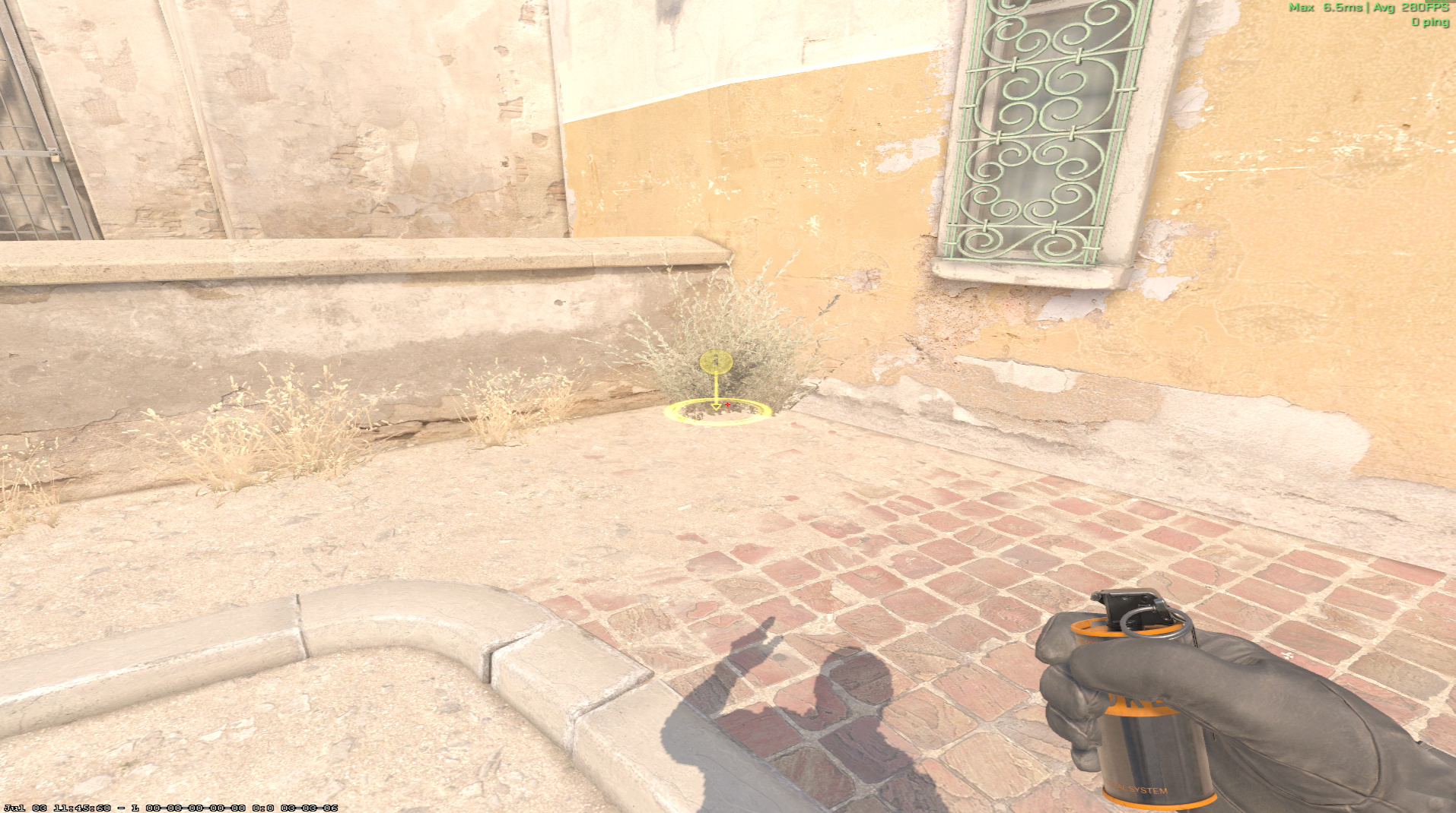Dust II smoke lineup B Plat Smoke — throw 3, where to stand