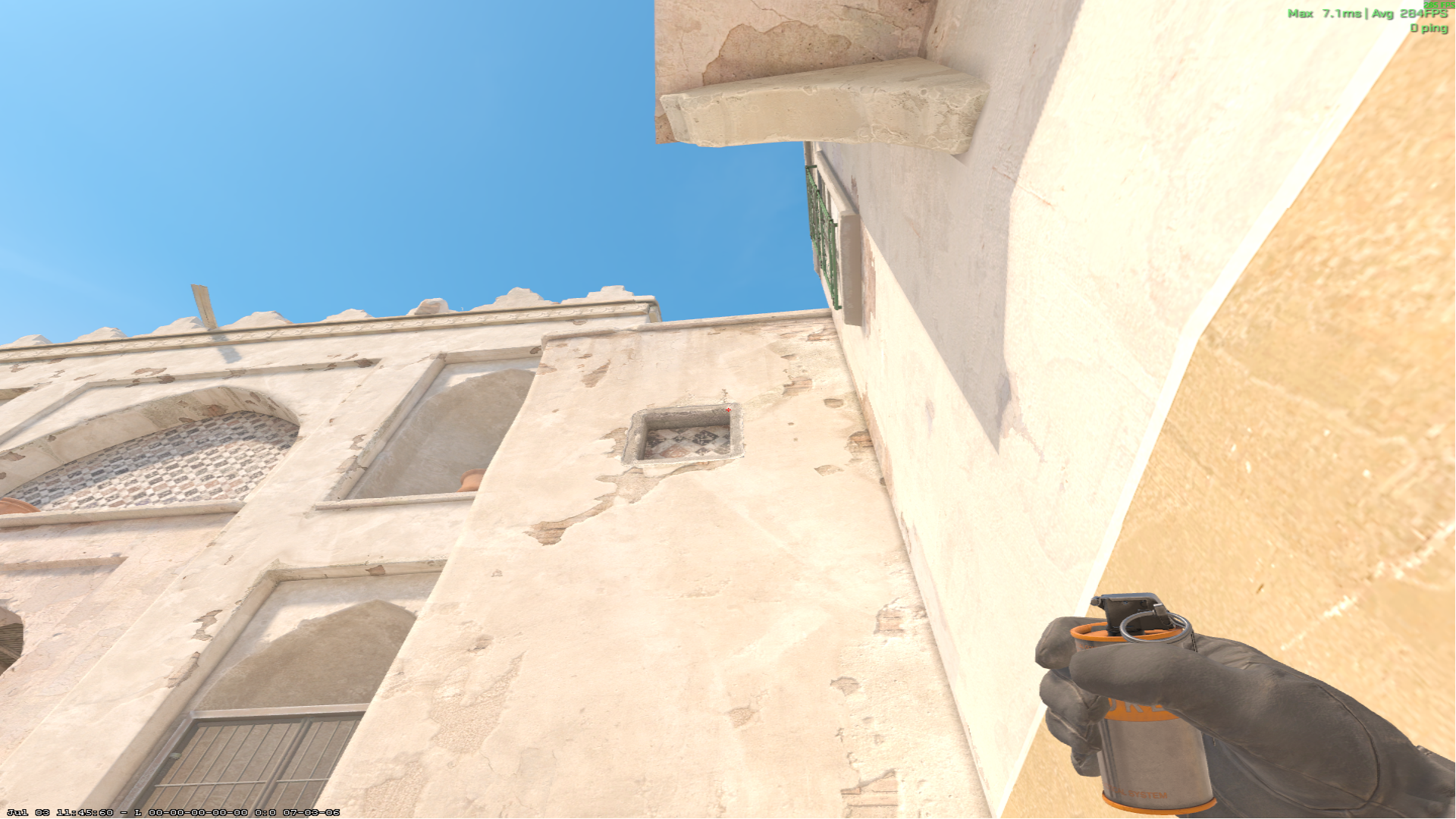 Dust II smoke lineup B Site Smoke — throw 1, where to aim