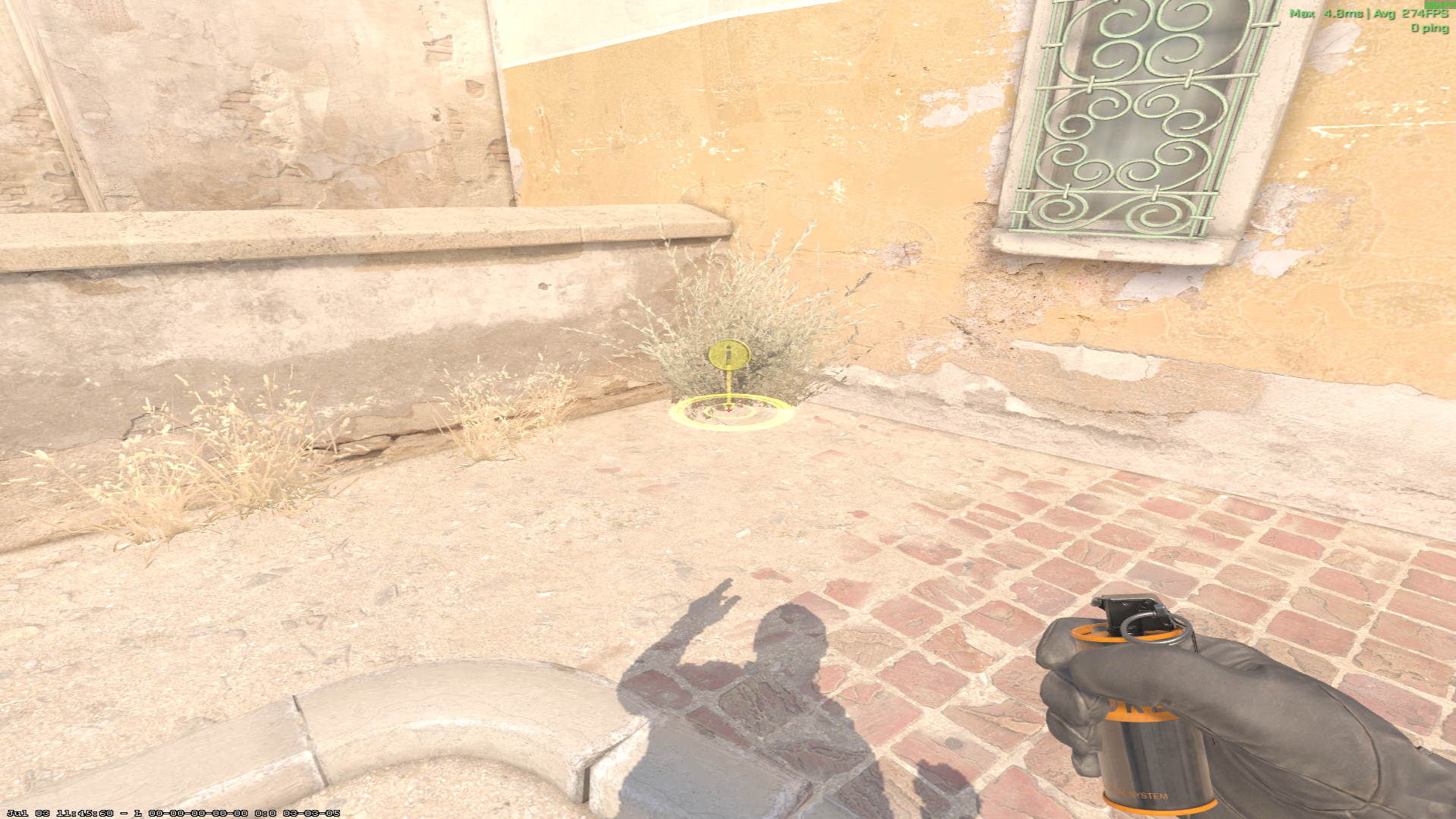 Dust II smoke lineup B XBox Smoke — throw 1, where to stand