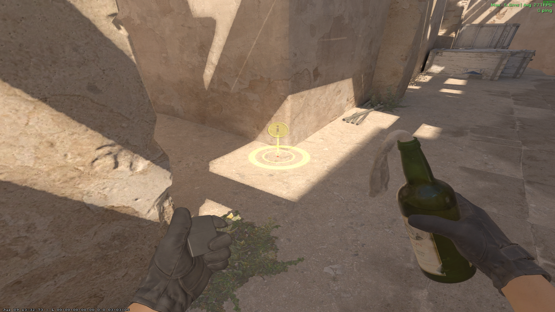 Dust II molotov lineup Unnamed molotov lineup — throw 1, where to stand (1)
