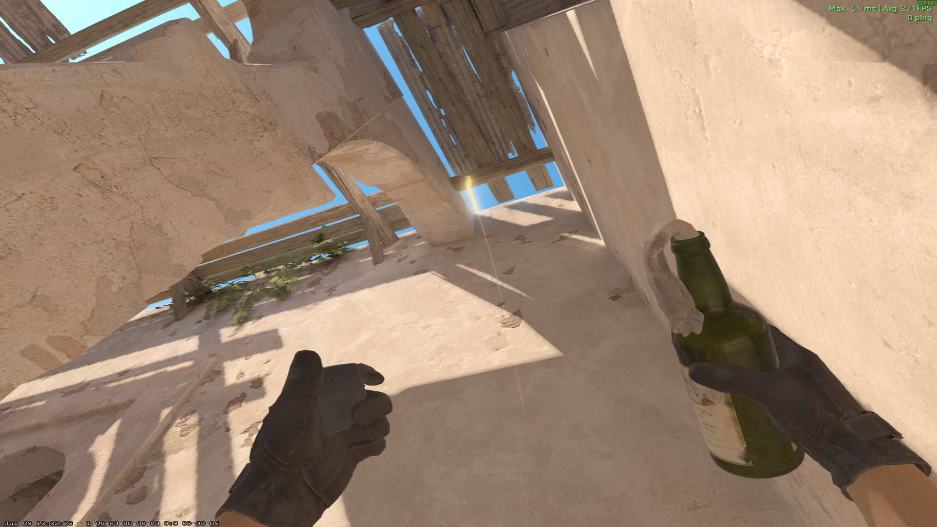 Dust II molotov lineup Unnamed molotov lineup — throw 1, where to aim