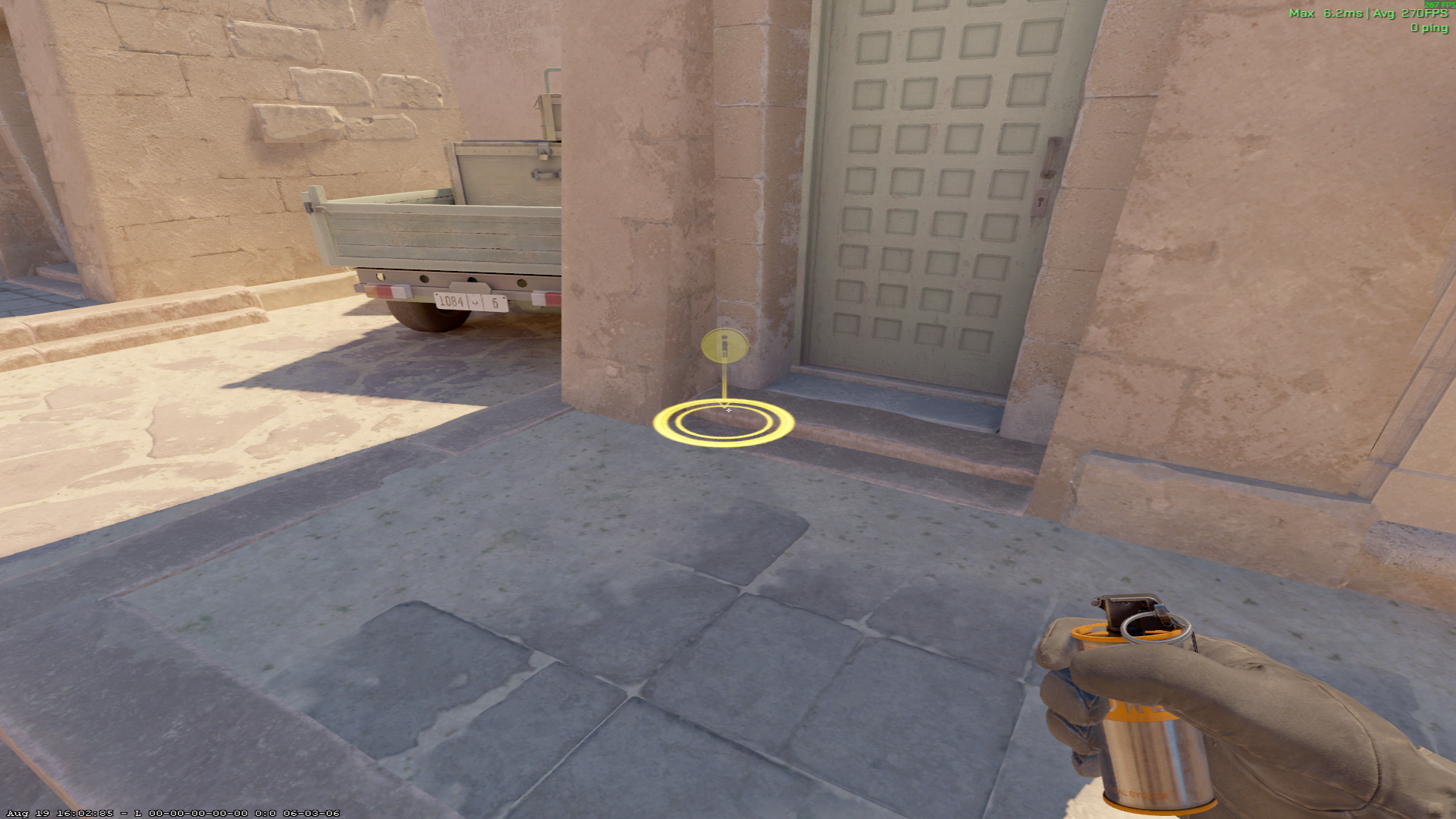 Anubis smoke lineup Wide Connector Smoke (Water) — throw 1, where to stand