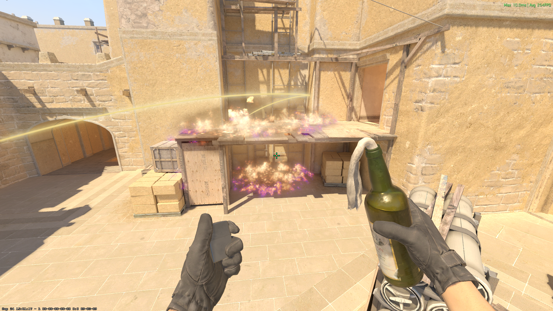 Mirage molotov lineup Jumpthrow Molotov Lineup — throw 1, result
